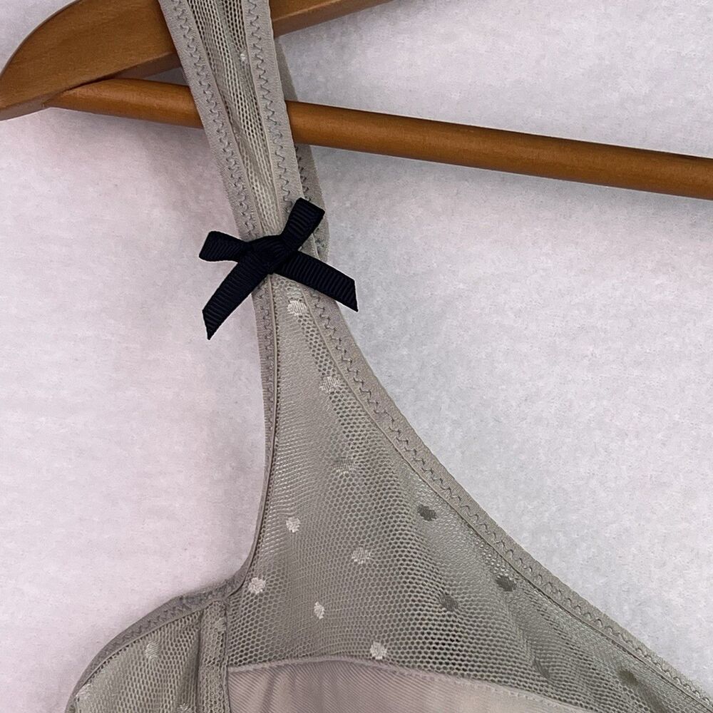 Victoria's Secret Corset Garter 36C Sexy Little Things Underwire Grey Swiss Dot - Picture 10 of 15